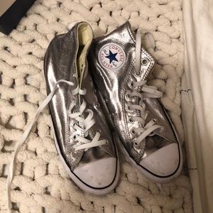 Lightly worn silver high tops